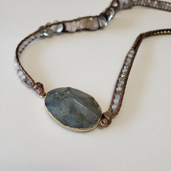 Fashion Bohemian Jewelry Bracelet Mixed Natural Stones Charm Wrap Handmade,85 cm - Picture 5 of 8